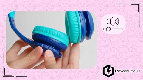 Słuchawki nauszne PowerLocus PLED bezprzewodowe różowe LED dla dzieci