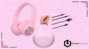 Słuchawki nauszne PowerLocus PLED bezprzewodowe różowe LED dla dzieci