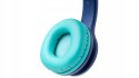 Słuchawki nauszne PowerLocus PLED niebieskie dla dzieci składane mikrofon