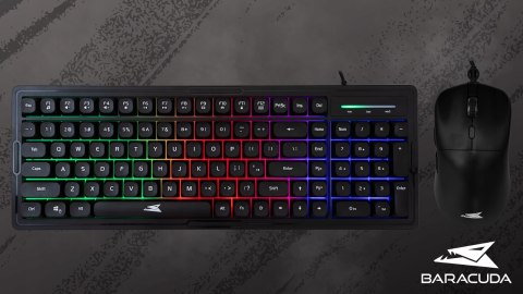 Zestaw Gamingowy Baracuda ORCA Black Gaming Combo Klawiatura + Mysz RGB USB