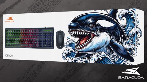 Zestaw Gamingowy Baracuda ORCA Black Gaming Combo Klawiatura + Mysz RGB USB