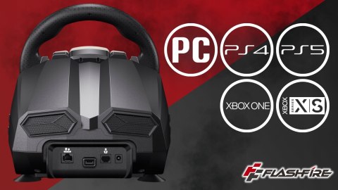 Kierownica Gamingowa FLASHFIRE IMOLA F107 6 Biegów 900° PC PS5 PS4 Xbox