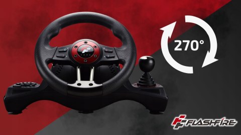 Kierownica Gamingowa FLASHFIRE WH2304V 270° + Pedały PC PS4 Switch Xbox