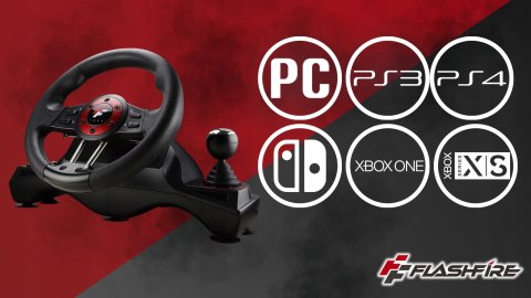 Kierownica Gamingowa FLASHFIRE WH2304V 270° + Pedały PC PS4 Switch Xbox