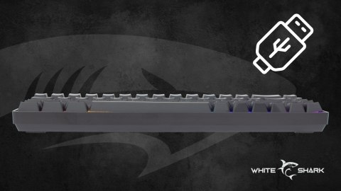Klawiatura Gamingowa White Shark Ronin Black Membranowa LED 68 klawiszy