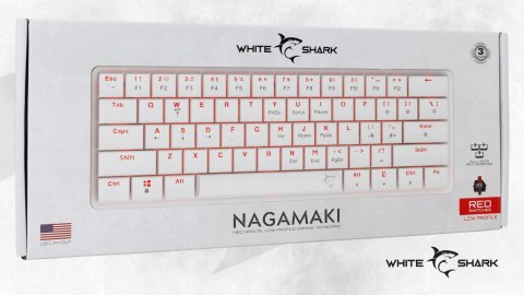 Klawiatura gamingowa White Shark Nagamaki USB Red Switch RGB US Mechaniczna