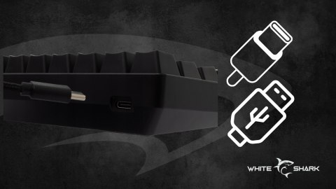 Klawiatura gamingowa White Shark Shinobi 2 Black USB Blue Switch RGB US