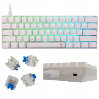 Klawiatura gamingowa White Shark Shinobi 2 White USB Blue Switch RGB US