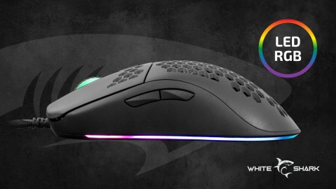 Mysz Gamingowa White Shark Galahad Black 6400 DPI RGB 6D 1,8m USB