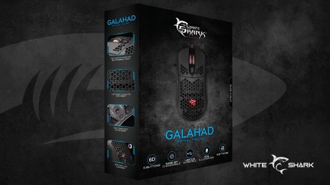 Mysz Gamingowa White Shark Galahad Black 6400 DPI RGB 6D 1,8m USB