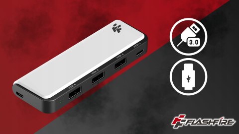 Rozdzielacz Hub USB do PS5 FlashFire AHUB155 - 3×USB-A, 1×USB-C