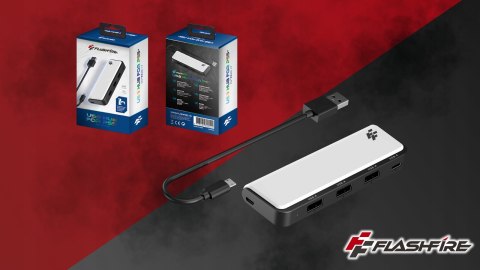 Rozdzielacz Hub USB do PS5 FlashFire AHUB155 - 3×USB-A, 1×USB-C