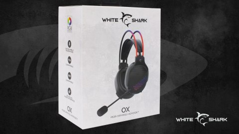 Słuchawki Gamingowe White Shark OX RGB 50mm Mikrofon GH-2140 2x Jack + USB