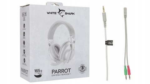 Słuchawki Gamingowe White Shark Parrot White/Grey USB 7.1 do PC/Konsoli
