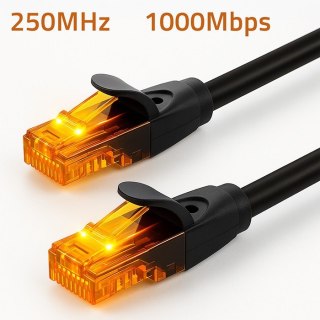 Qoltec Kabel patchcord UTP | kat.6 | 2 x RJ-45 | High speed 1Gb/s | Pozłacane styki | 30m | Czarny
