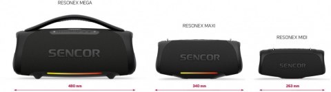 Sencor Głośnik bluetooth Resonex Mega Moc 190W, IPX7, TWS(99szt.), LED