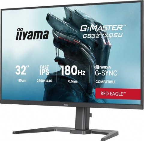 IIYAMA Monitor 31.5 cala GB3272QSU-B1 QHD,IPS,180Hz,2xHDMI,DP,400CD, 2xUSB 3.2 , 2xUSB-C,G-SYNC Compatible, 2x5W, , HAS 150
