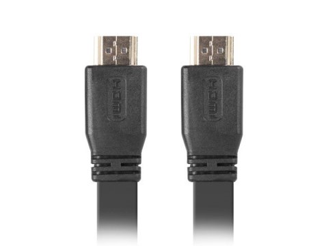 Lanberg Kabel HDMI-HDMI v2.0 1.8m czarny płaski 4K 60Hz, pełna miedź