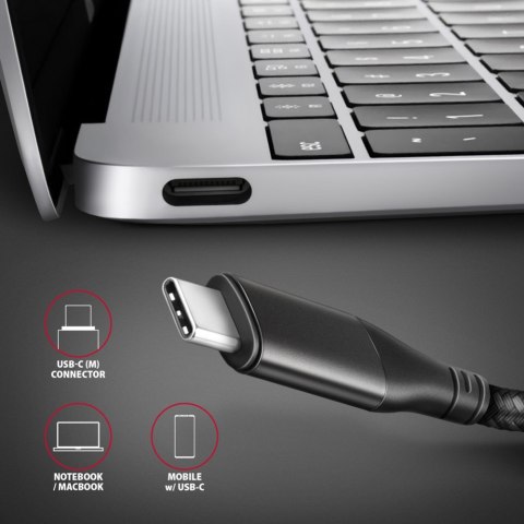 AXAGON RVC-HI2M Adapter aktywny USB-C -> HDMI 2.0 4K/60Hz Aluminum, 25cm kabel