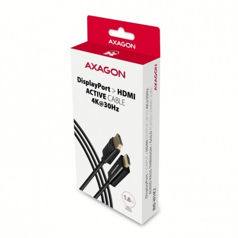 AXAGON RVD-HI14C2 Adapter aktywny DisplayPort -> HDMI 1.4, 4K/30Hz, kabel 1,8m