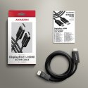 AXAGON RVD-HI20C2 Adapter aktywny DisplayPort -> HDMI 1.4, 4K/60Hz, kabel 1,8m