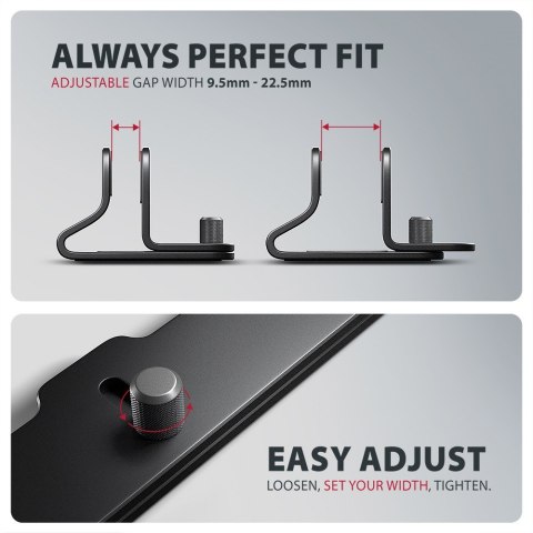 AXAGON STND-VB Podstawa do laptopów aluminiowa 10-17,3 cala pionowa, Czarna