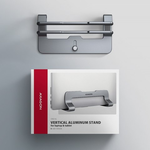 AXAGON STND-VG Podstawa do laptopów aluminiowa 10-17,3 cala pionowa, Szara