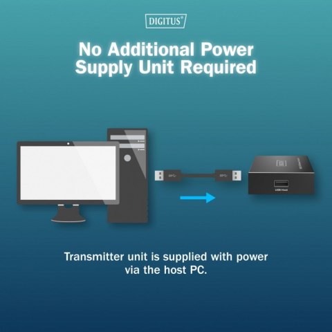 Digitus Przedłużacz (extender) po skrętce kat.6 USB 2.0 do 150m, 4x USB-A do 480 Mbps, 1x RJ45 (Gigabit Ethernet) - zestaw (odbiornik/na