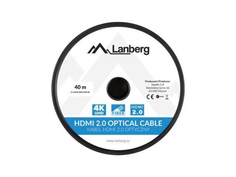Lanberg Kabel HDMI M/M v2.0 CA-HDMI-20FB-0400-BK 40m czarny