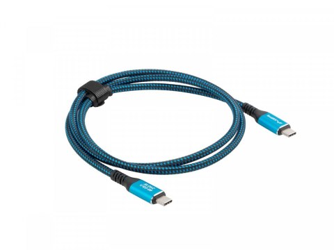 Lanberg Kabel USB-C M/M USB4 0,5m 240W 8K 60HZ czarno-niebieski