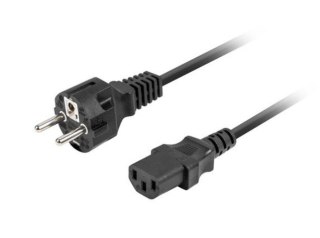 Lanberg Kabel zasilający CCE 7/7 - IEC 320 C13 2M VDE prosty czarny