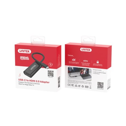 Unitek Adapter USB-C - HDMI 2.0 4K 60Hz; M/F; V1421A