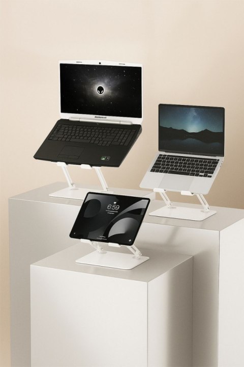 Media-Tech Podstawka pod laptopa, regulowana, ergonomiczna 10-17 cali LAPTOP STAND MT2661W (biała)