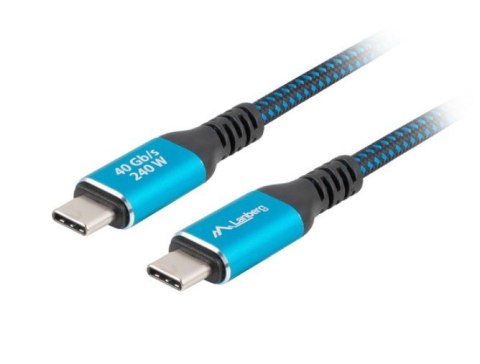 Lanberg Kabel USB-C M/M USB4 1M 240W 8K 60HZ czarno-niebieski