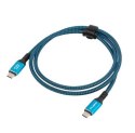 Lanberg Kabel USB-C M/M USB4 2M 240W 8K 60HZ czarno-niebieski