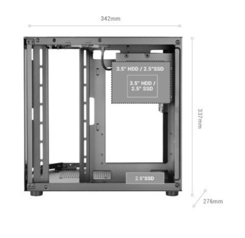 TACENS Obudowa MARS MC-3TLITE BLACK mATX