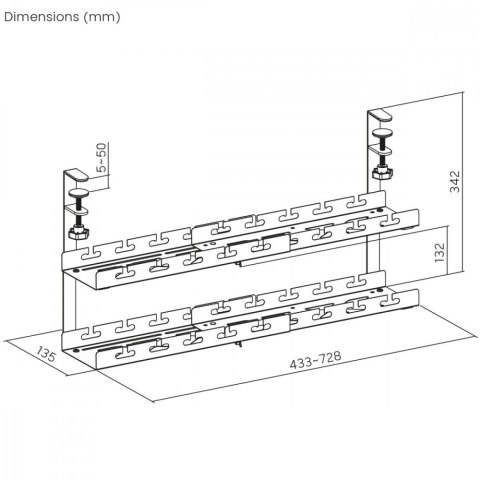 Maclean Organizer podbiurkowy na kable MC-102 B