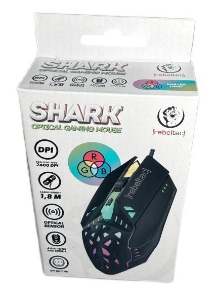 Rebeltec Mysz dla graczy SHARK, USB 1.8m