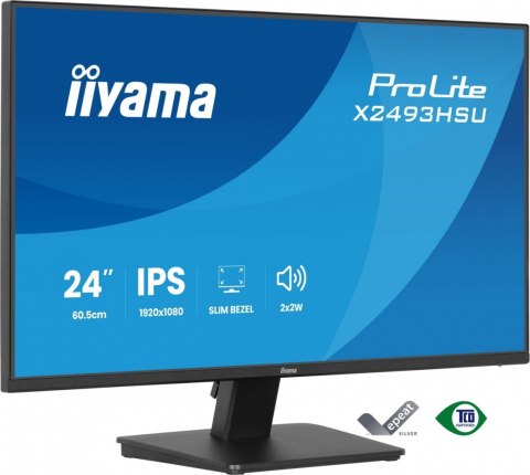IIYAMA Monitor 24 cale X2493HSU-B1 IPS,FHD,HDMI,DP,120Hz, 1500:1, 2xUSB, 350cd, cienka ramka z 4 stron