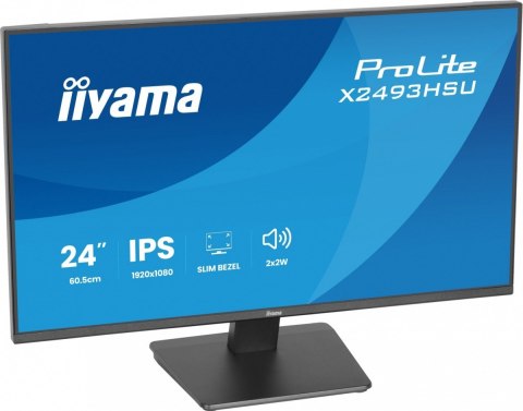 IIYAMA Monitor 24 cale X2493HSU-B1 IPS,FHD,HDMI,DP,120Hz, 1500:1, 2xUSB, 350cd, cienka ramka z 4 stron