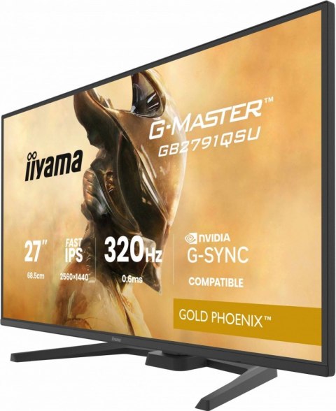 IIYAMA Monitor 25 cali GB2791QSU-B1 0.6ms,DP,2xHDMI 2.1 ,320Hz, Fast IPS, WQHD,350 cd/m2, USB HUB x4 (2x Type-A, 2x Type-C), G-SYNC co