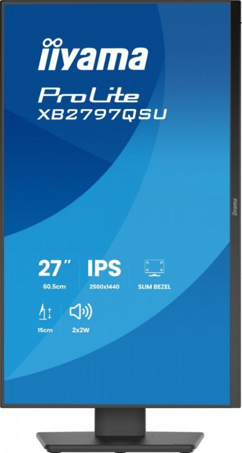 IIYAMA Monitor ProLite 27 cali XB2797QSU-B1 IPS,QHD,2xHDMI,DP,350cd,75Hz,1000:1, USB HUB,x4 ((2x Type-A v.3.2 Gen 1 (5Gbps, 4.5W) 