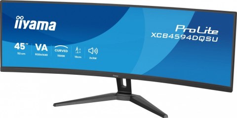 IIYAMA Monitor ProLite 44.5 cala XCB4594DQSU-B1 ,VA,DQHD,2xDP,2xHDMI,1500R,32:9, 450 cd/m2, 3000:1, USB HUB x4 (2x Type-A, 2x Typ