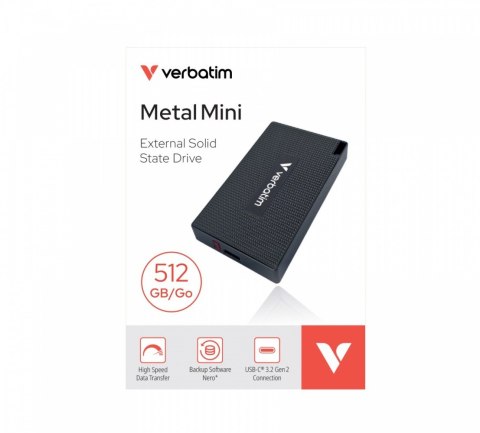 Verbatim Dysk Metal Mini SSD 512GB USB-C 32030