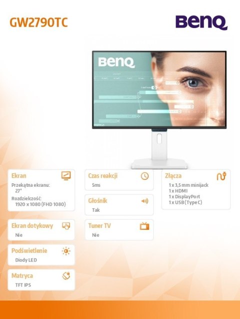Benq Monitor 27 cali GW2790TC LED 5ms/144Hz/IPS/HDMI