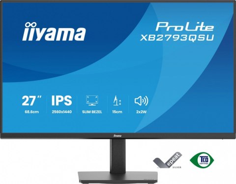 IIYAMA Monitor 27 cali XB2793QSU-B1 IPS, QHD, HDMI, DP, 2xUSB