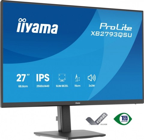 IIYAMA Monitor 27 cali XB2793QSU-B1 IPS, QHD, HDMI, DP, 2xUSB