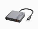 Gembird Adapter wieloportowy USB typu C 3 w 1 (port USB + HDMI +USB-C), gwiezdna szarość
