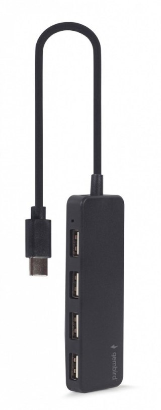 Gembird HUB USB Typ C 4 porty, czarny