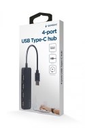 Gembird HUB USB Typ C 4 porty, czarny